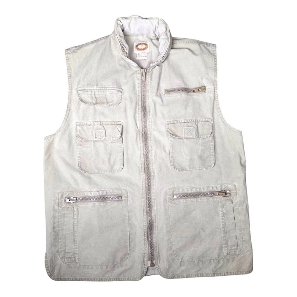 Vintage 80’s Banana Republic Safari Photographer Khaki Pocket Vest Mens Large